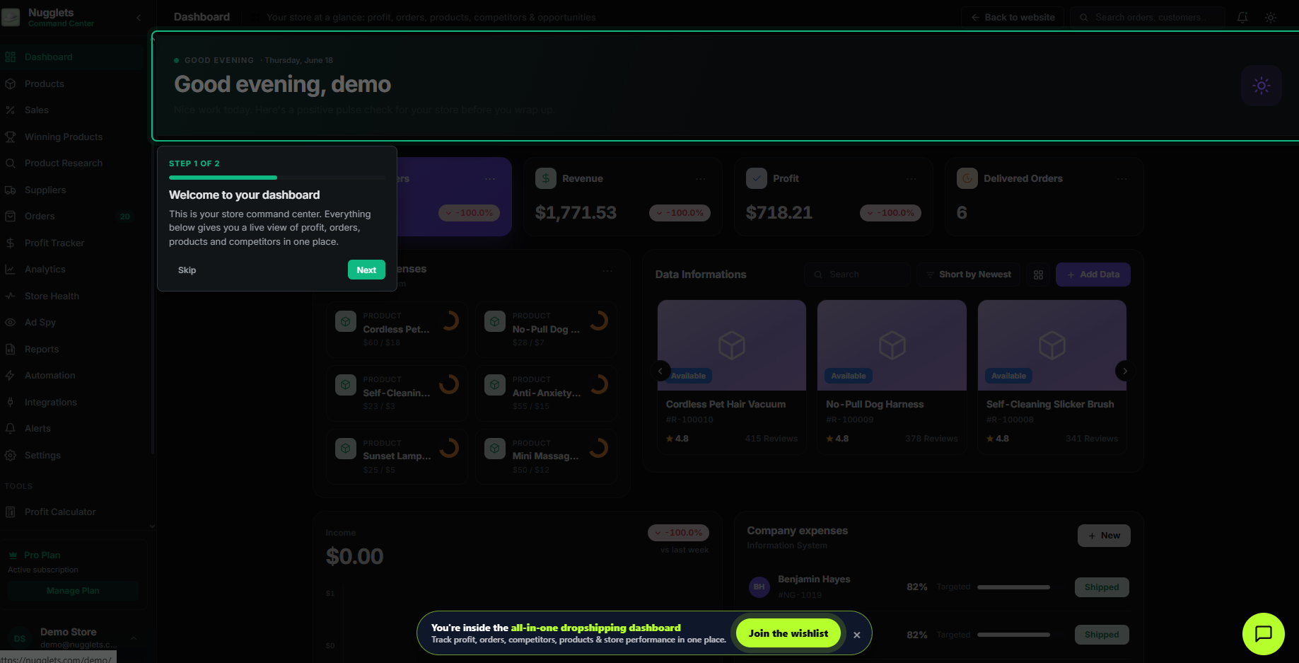 nugglets-dashboard